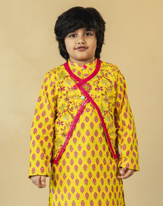 Boys Yellow Jaipuri Jacket