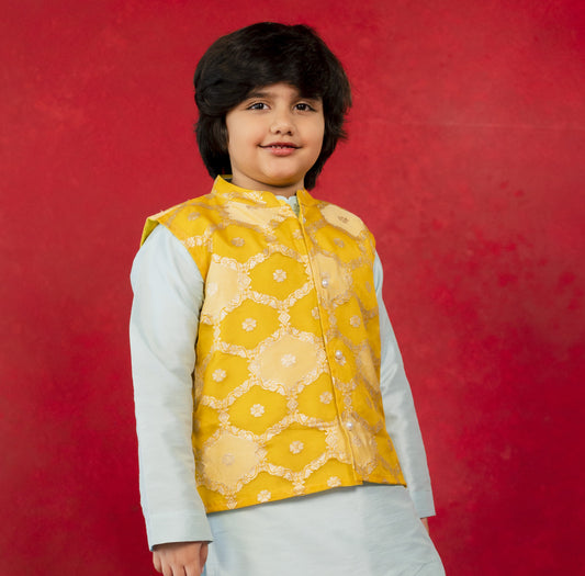 Boys Yellow Organza Jacket