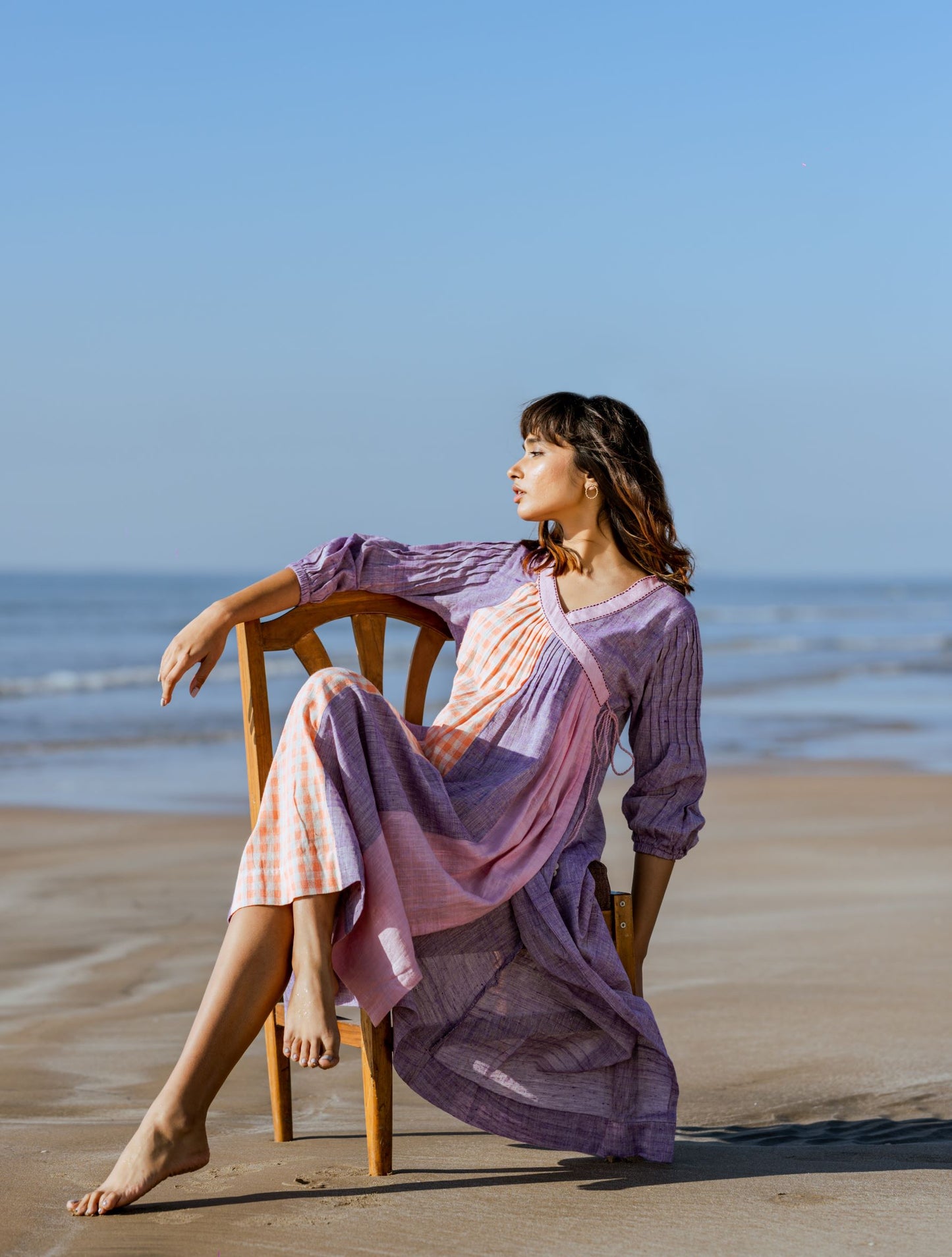 Purple Midi Kala Cotton Dress