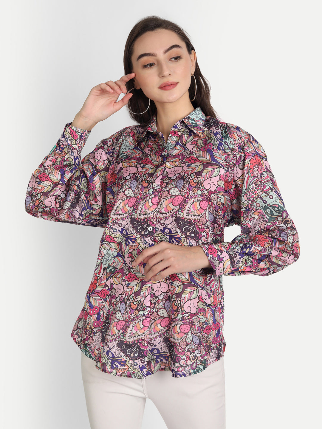 Satin Shirt With Floral Print