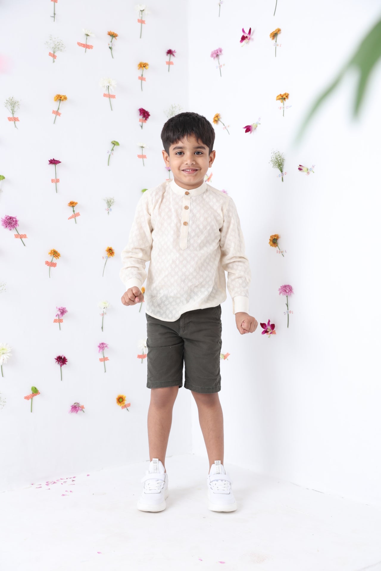 Boys Cotton Roll-up Sleeves Shirt